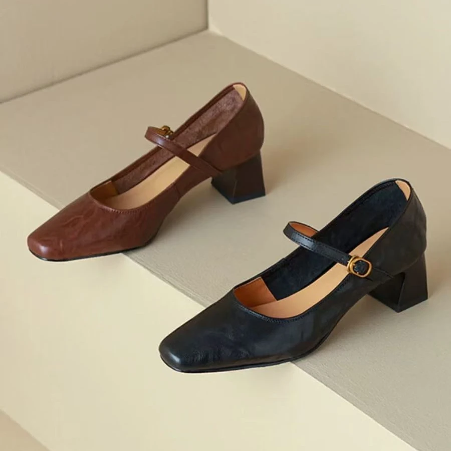 【601-800】苏格（断码捡漏）单鞋女中跟粗跟方头百搭