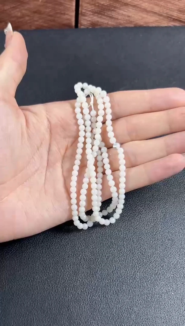 和田玉未镶嵌项链且末微色差米达卡4妈妈链