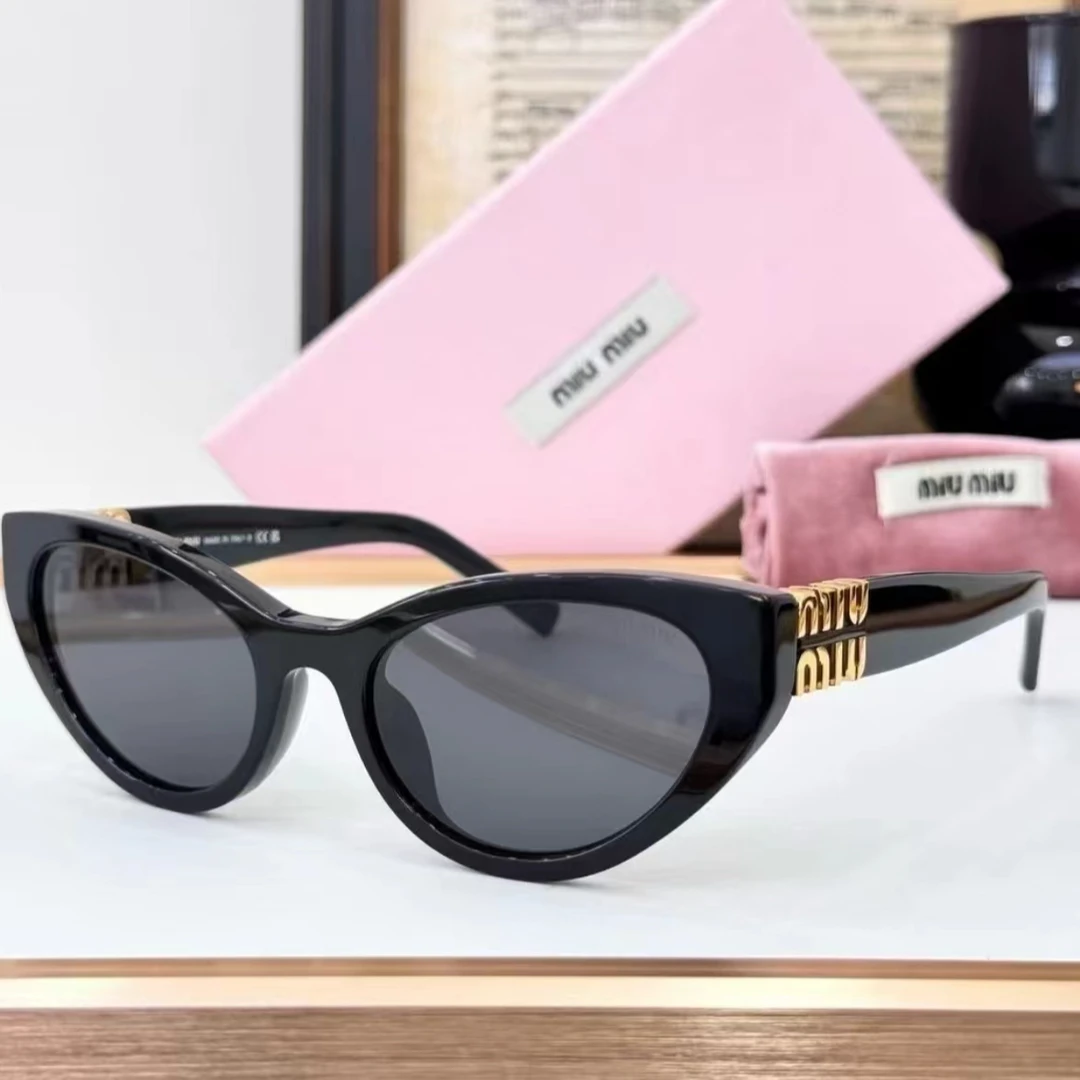 95新 MIU MIU/缪缪 黑金猫眼墨镜 SMUA04-F 19005608