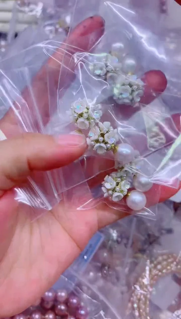 合金淡水珍珠耳饰多样性发其一，非无暇