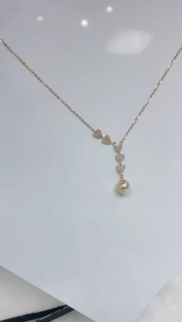 海水珍珠银S925镶嵌颈饰海水珍珠项链