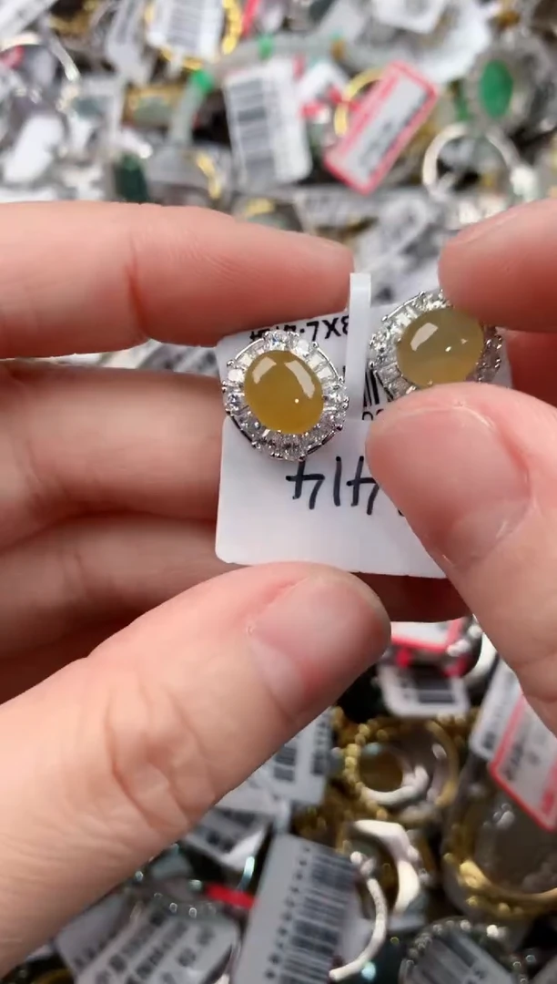 银S925镶嵌戒指翡翠111        4