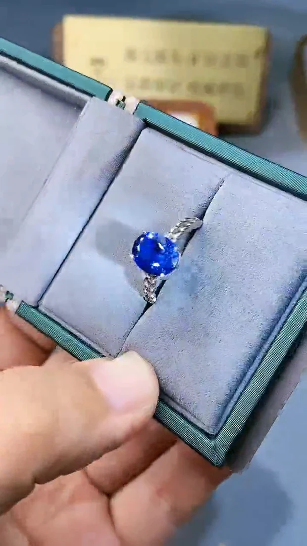 【闪购商品】蓝宝石戒指银S925镶嵌35