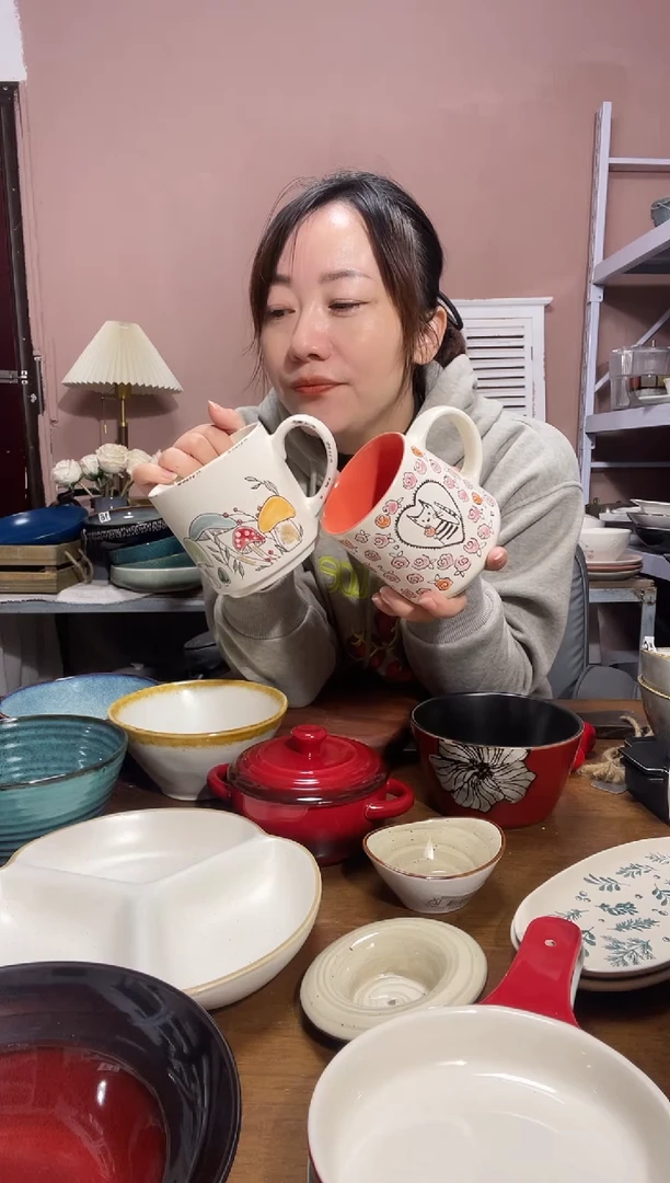 陶瓷微瑕（2个装）手绘杯子2个