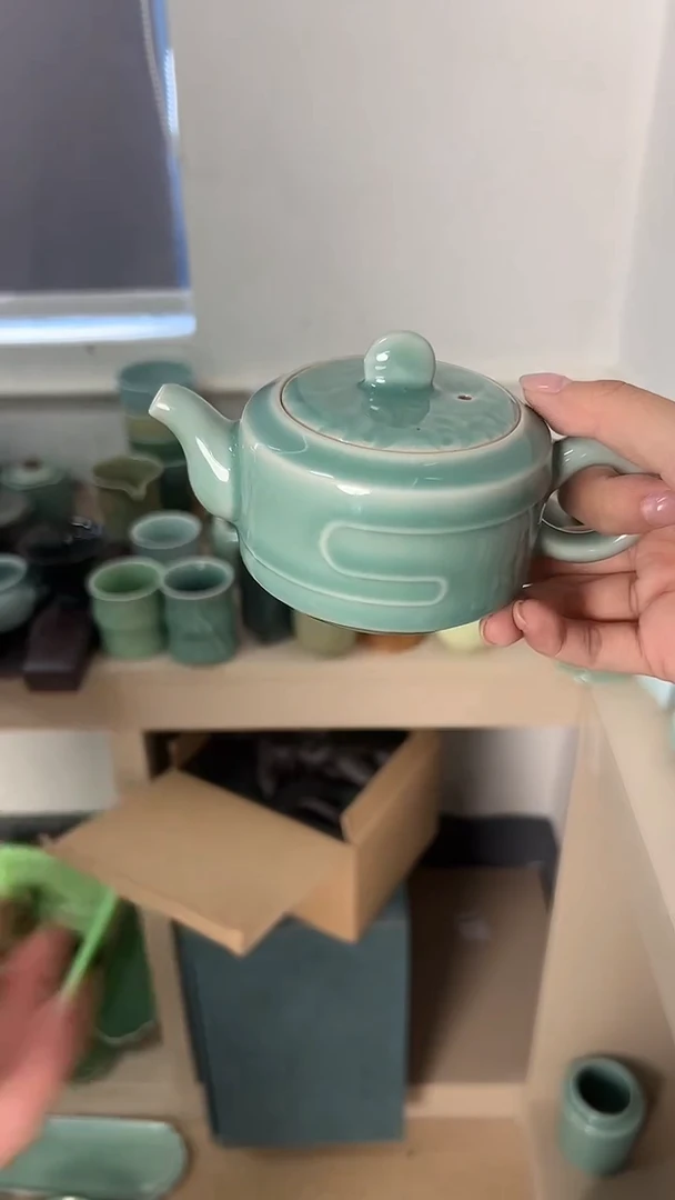 龙泉云间青瓷小米茶器