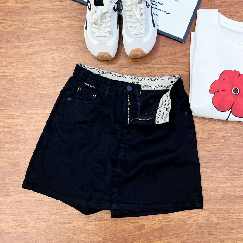 必魅大码牛仔半身裤裙2025夏季新款高弹洗水短裤百搭半身裙20325