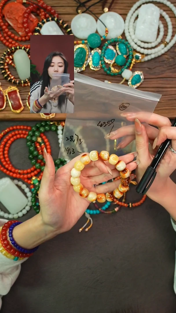 手串蜜蜡未镶嵌白*边一念初见品质回血