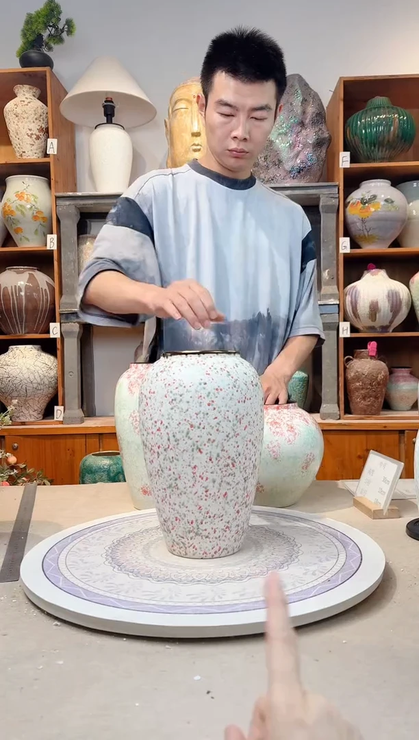 瓶陶瓷花瓶  樱花粉  中号 正品