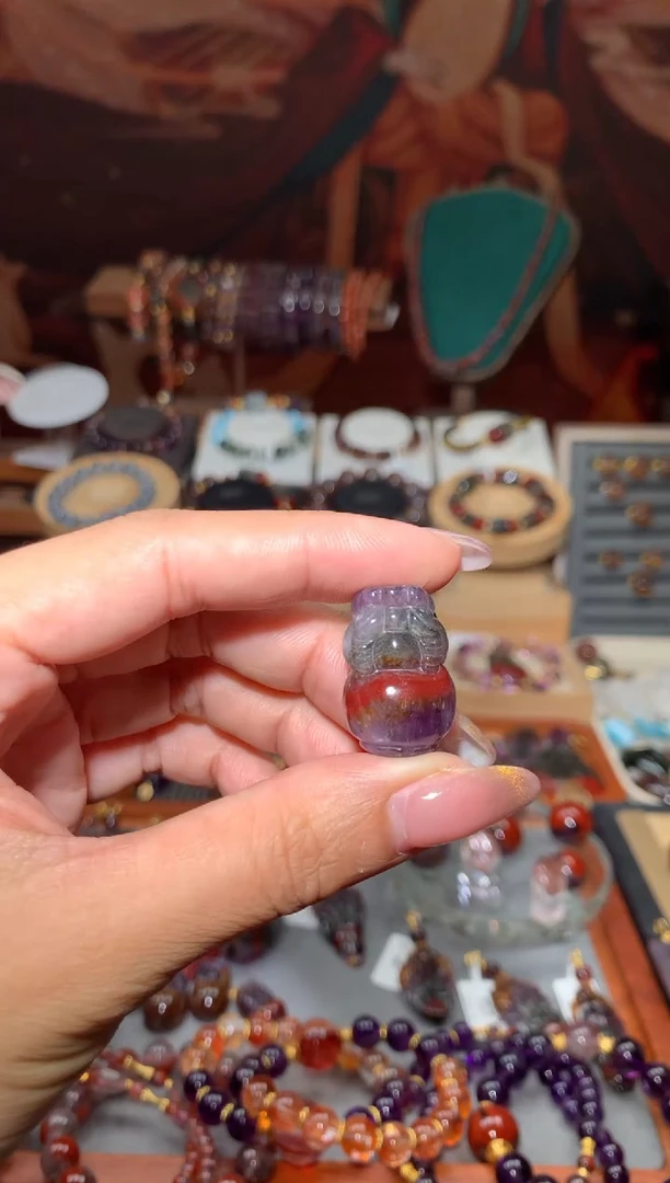 未镶嵌珠宝半成品水晶小*莉极光23貔貅吊坠