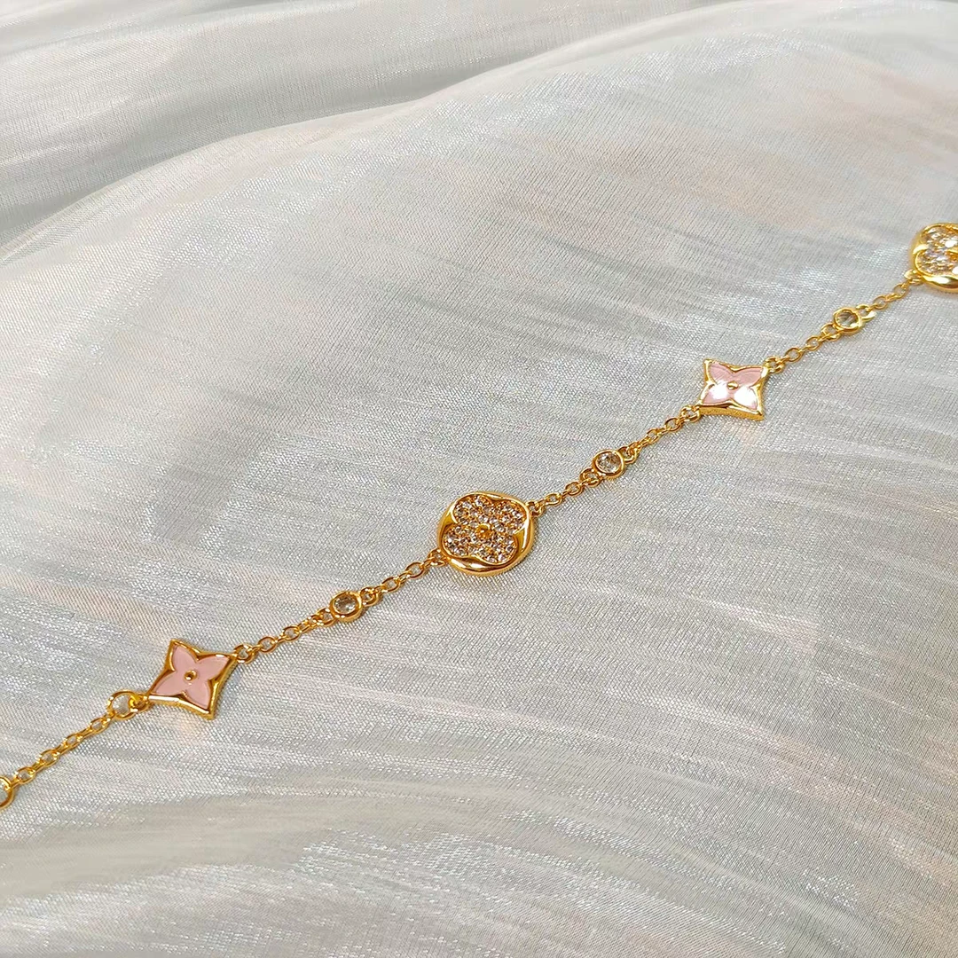 钛钢手链 2109法式复古菱形手链