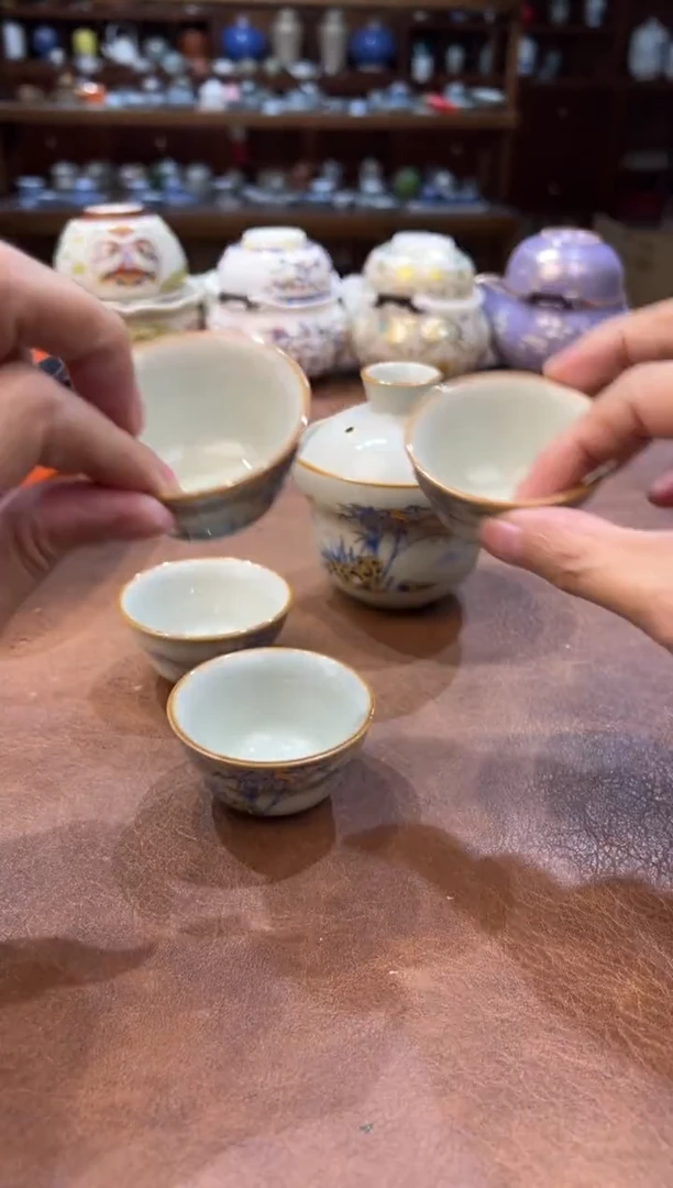 真的很便宜超好看会开片的旅行茶具