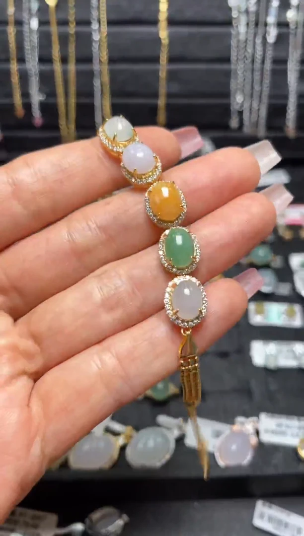 银S925镶嵌戒指翡翠天然翡翠A货
