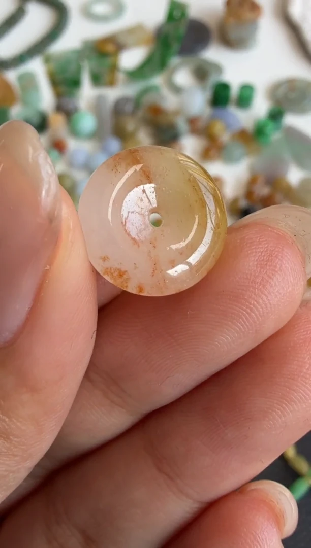 未镶嵌定制翡翠13.9*4.0桂花扣子350+35