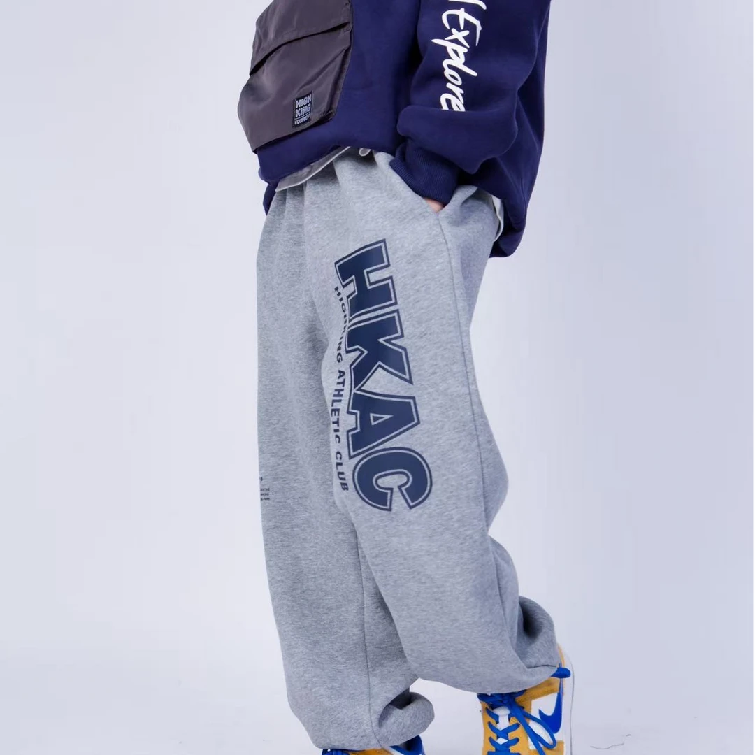 7070【字母印花】时尚休闲冬季加绒儿童卫裤