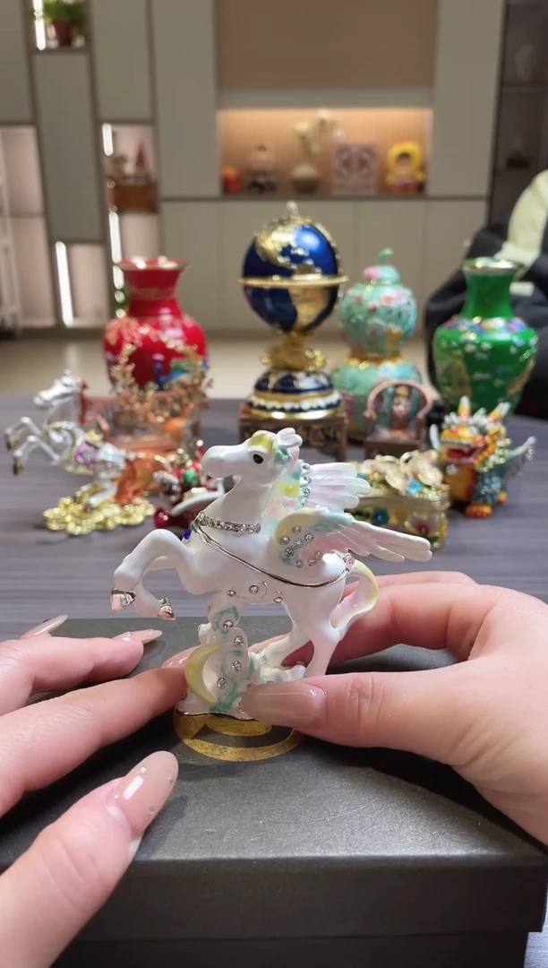 摆件七宝烧珐琅彩首饰盒