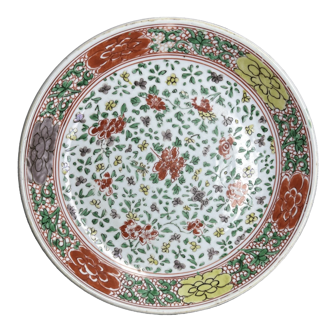 25045111m五彩花卉纹盘