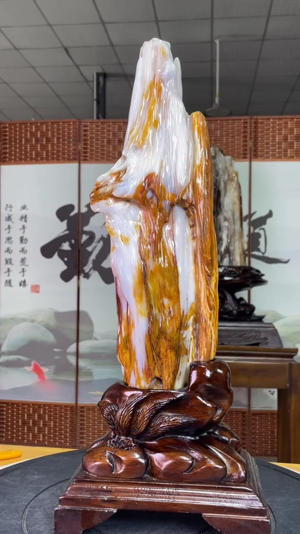 未镶嵌珠宝奇石硅化玉高45