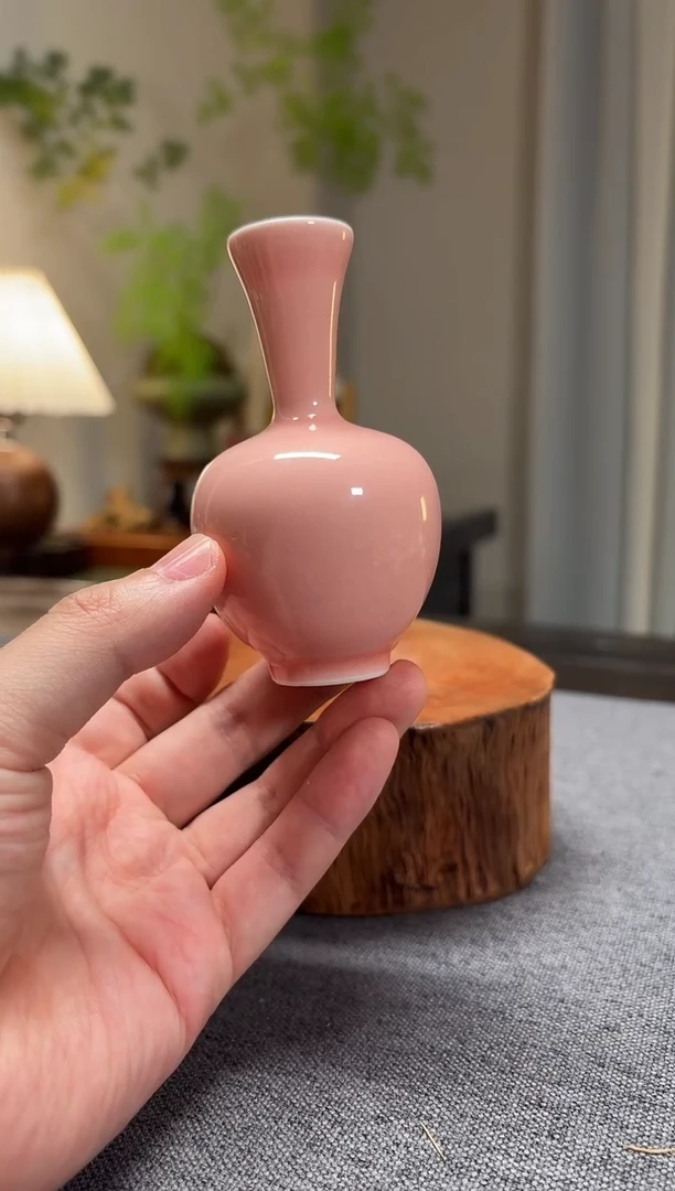 瓶高温陶瓷小花瓶花器中式摆件（不含花）