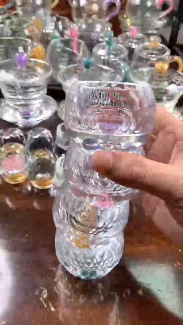 【闪购商品】玺宴新款水晶罗汉杯绿松石金箔粉钻紫罗兰