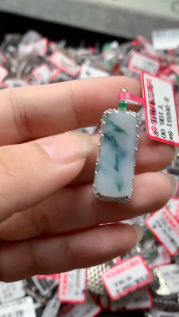 银S925镶嵌戒指翡翠天然A货缅甸翡翠