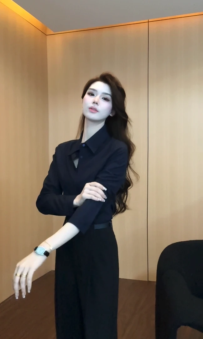 少量现货【梦落晨风】高级感时尚气质条纹长袖衬衫ZKK00020款