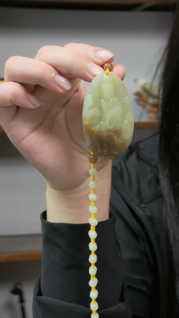 颈饰未镶嵌和田玉观音