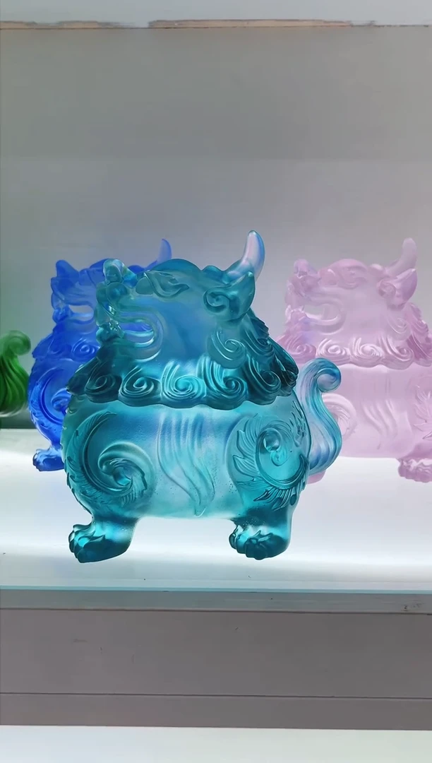 手工艺品琉璃古法琉璃大号狻猊香炉