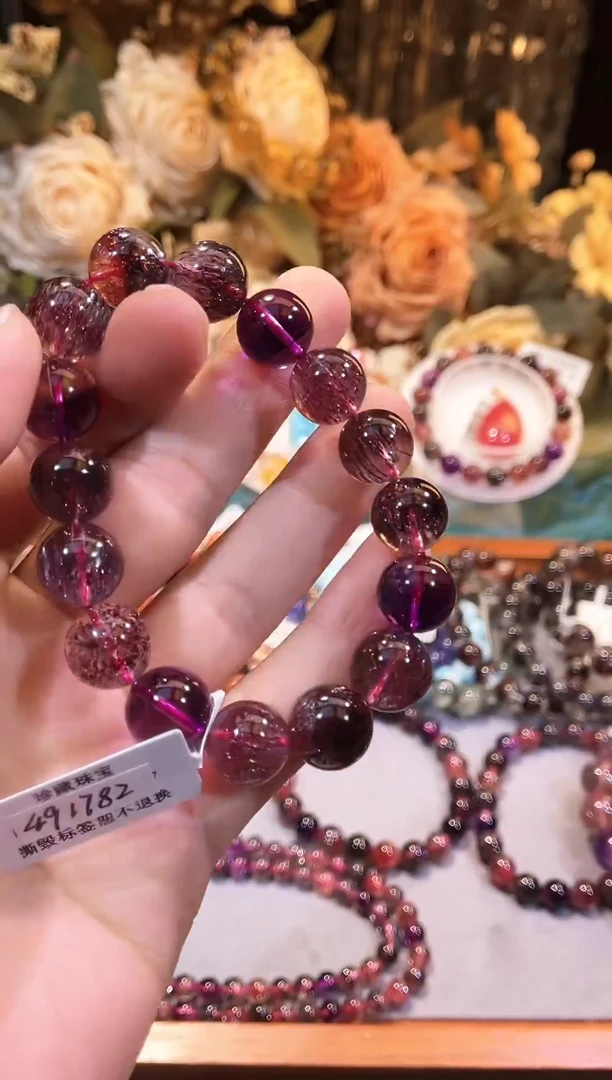 未镶嵌手链水晶黑加仑超七12m+