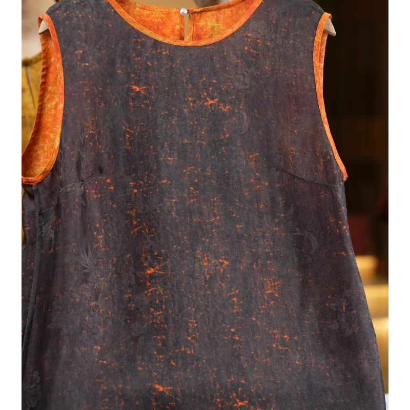 焦点<<非遗美学>>1187香云纱新中式无袖双面穿背心上衣