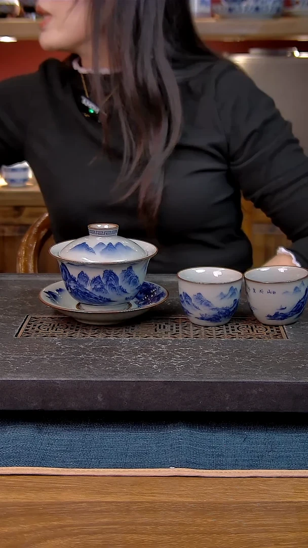 简装家用款3件套 老陶泥开片纹陶瓷茶具