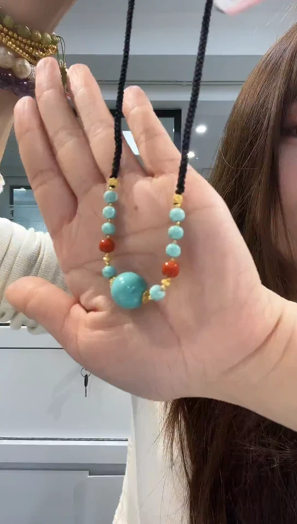 【闪购商品】绿松石项链银S925镶嵌发货一件