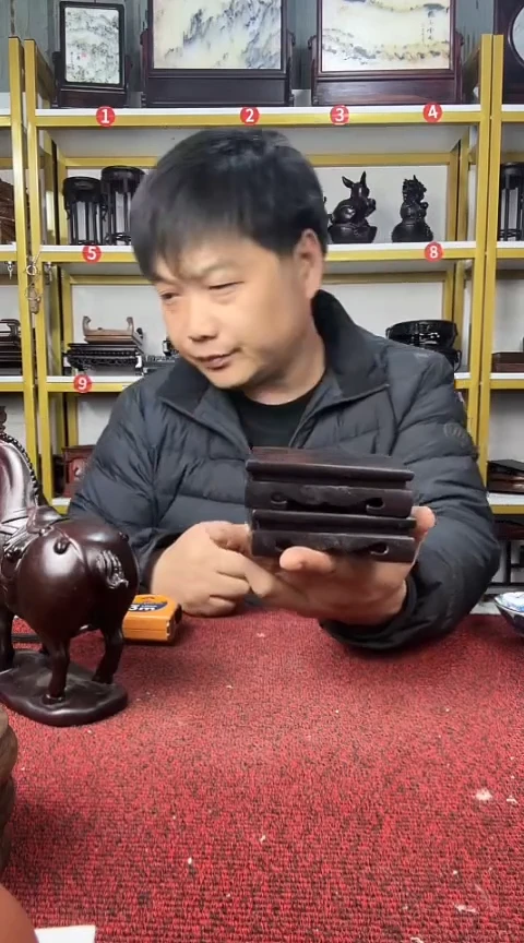 木大叶紫檀正方底座10CM//2个