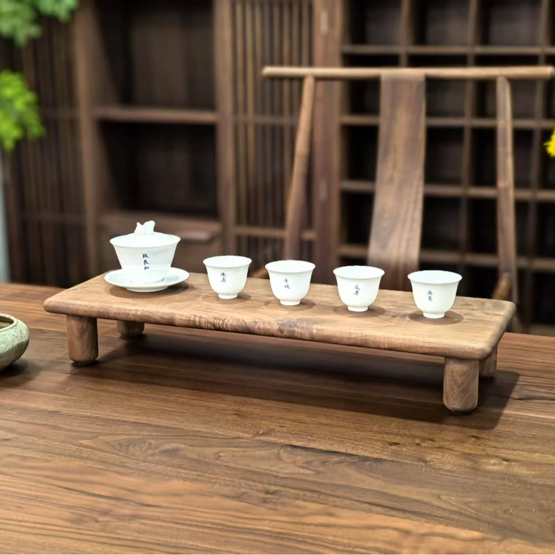 有清堂新中式实木小炕几乌金木北美黑胡桃原木拼接耐用榻榻米茶几