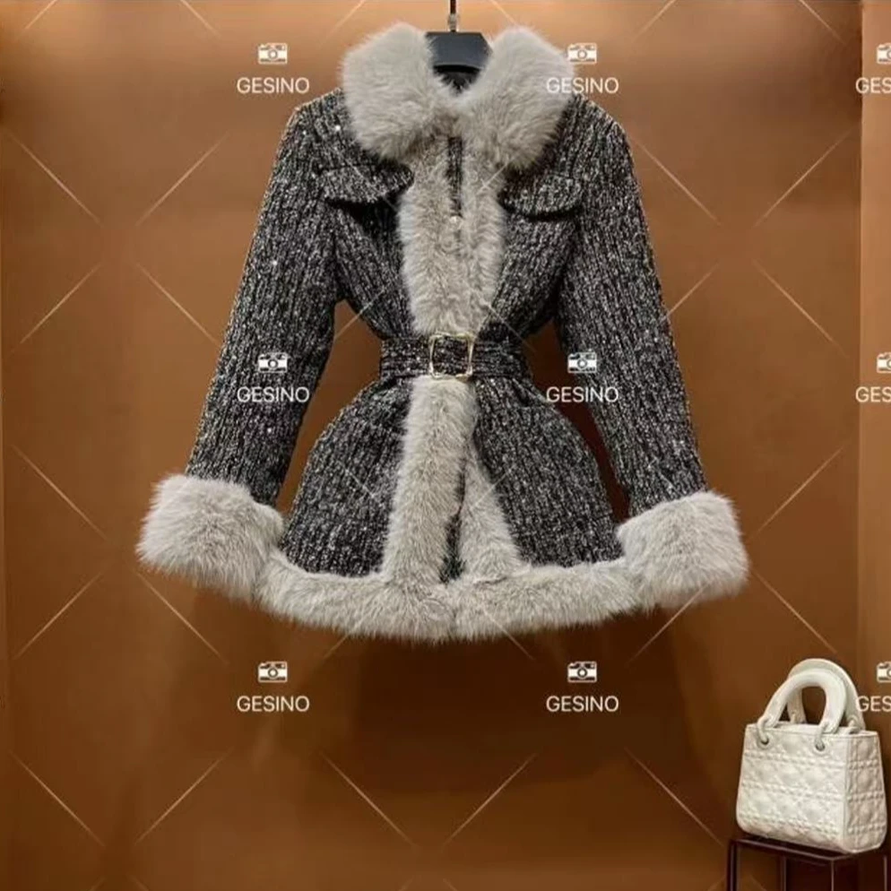 气质名媛小香风外套2025秋冬新款时尚设计师中长款外套S811011