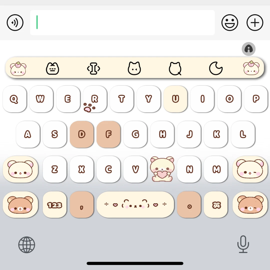 轻松熊66/ios苹果安卓百度输入法皮肤键盘白肚皮双系统双色