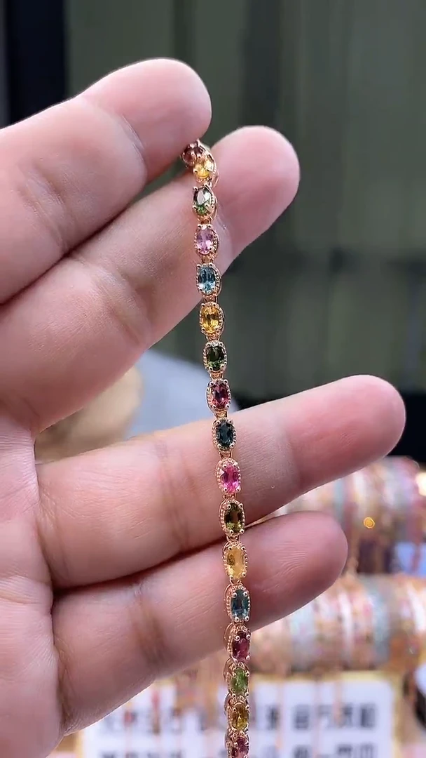 手链银S925镶嵌碧玺1561655665565615