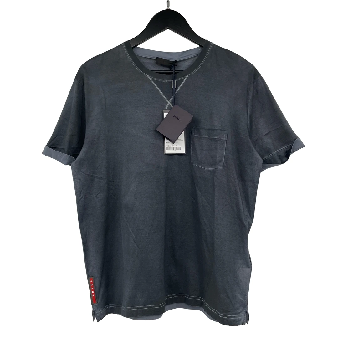 全新未使用 Prada/普拉达 下摆胶牌logo短袖 A 叶子062