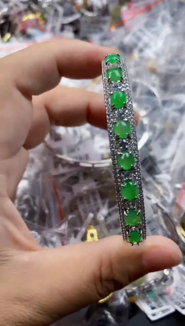 翡翠戒指银S925镶嵌1111    1++++