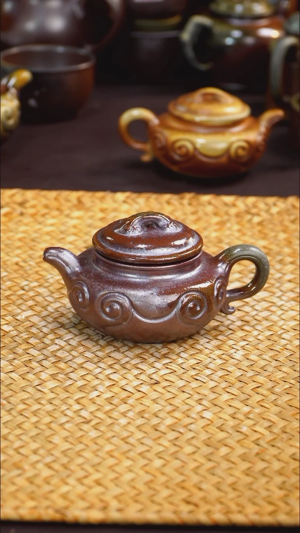 茶壶紫砂纯自然柴烧
