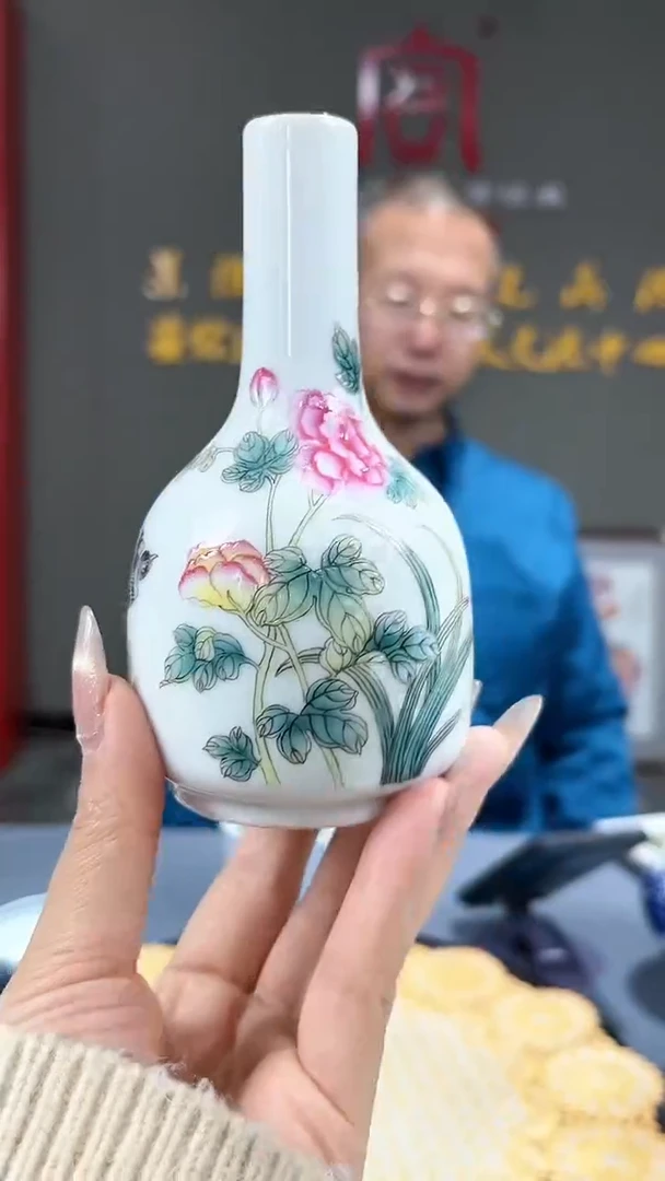 【闪购商品】官窑瓷画院153官窑瓷画院花鸟摇铃樽