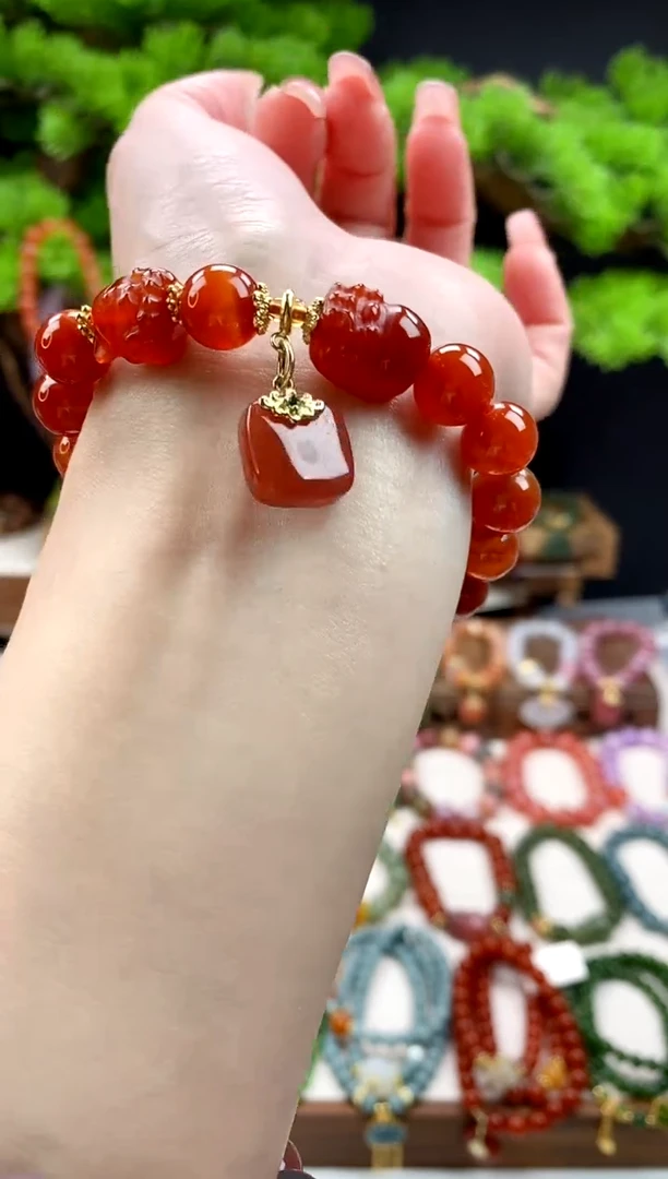 【闪购商品】玛瑙手饰未镶嵌凤九无事牌