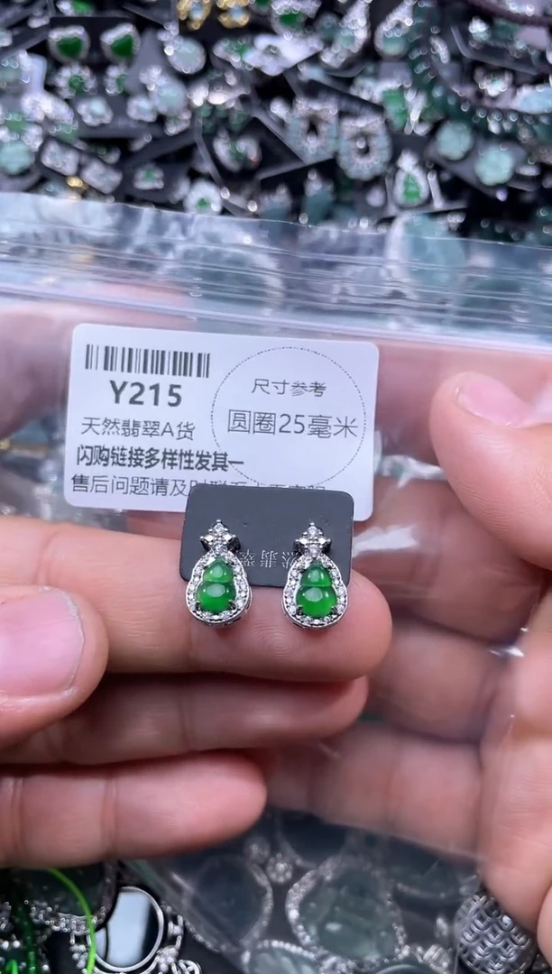 【闪购商品】翡翠颈饰未镶嵌Y215耳钉