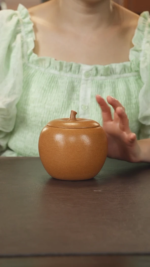 紫砂茶叶罐五彩段泥苹果罐200g