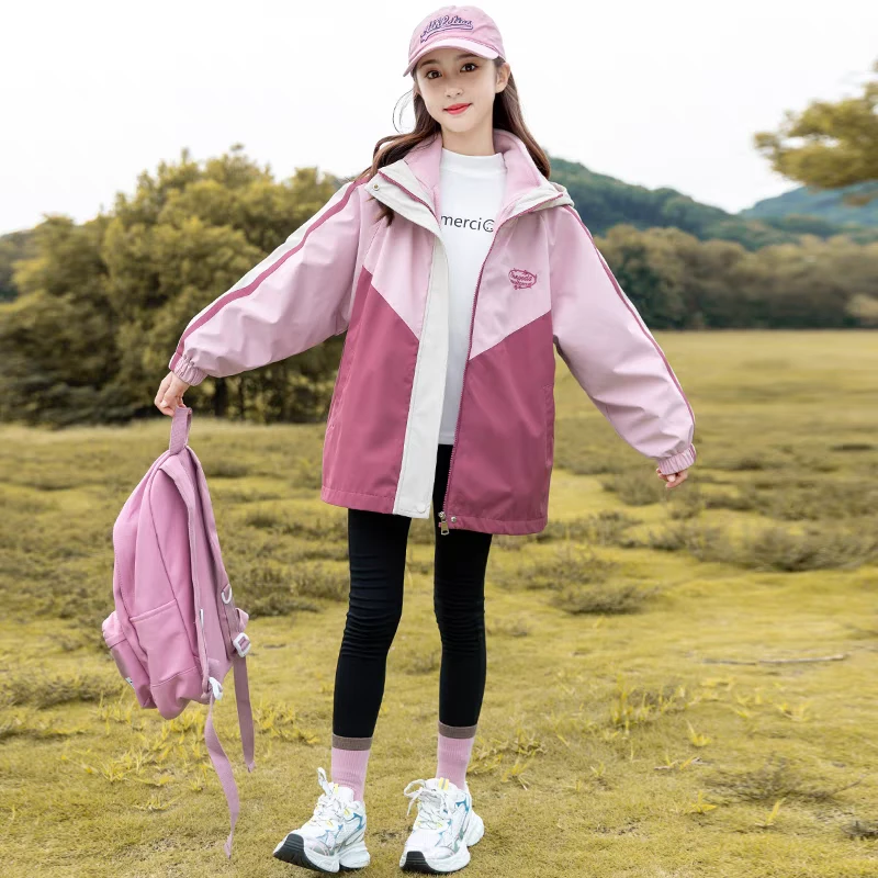 女童秋冬外套2新款洋气秋装二合一可拆卸加绒加厚摇粒