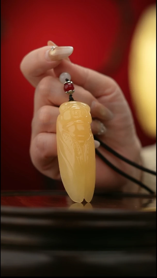 玉【金蝉，一鸣惊人】天然玉石摆件手把件