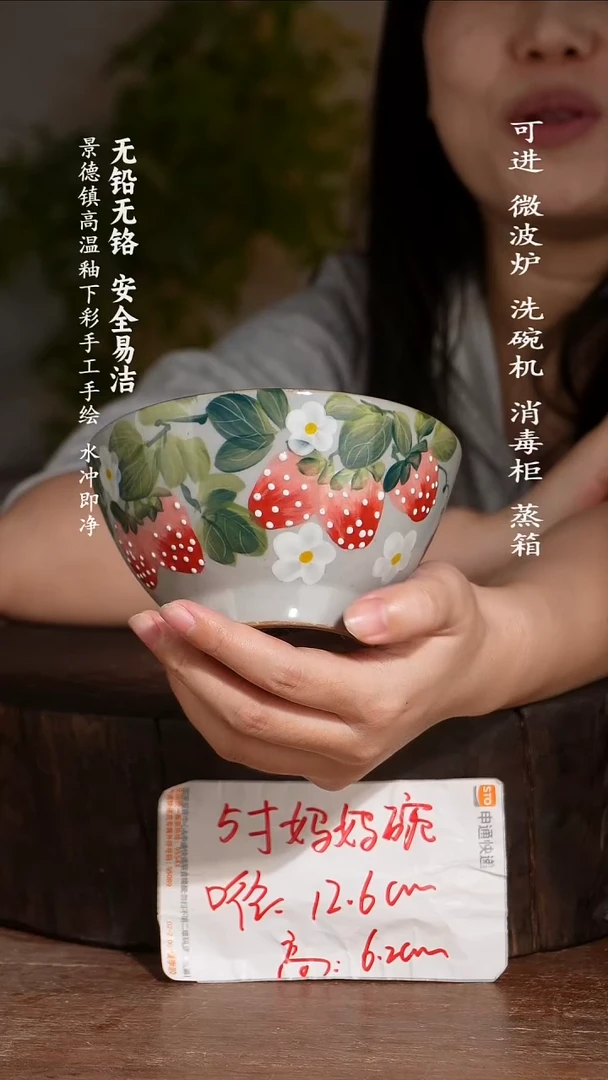 碗陶瓷景德镇高温瓷釉下彩手绘陶瓷