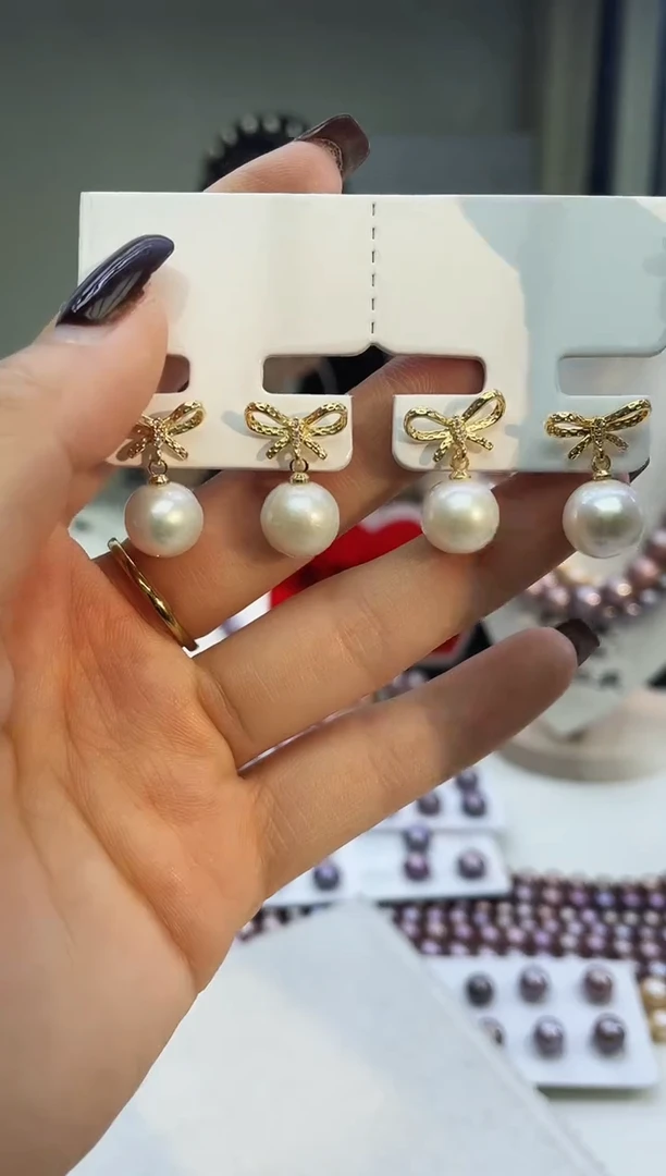 未镶嵌耳坠淡水珍珠白色系耳坠