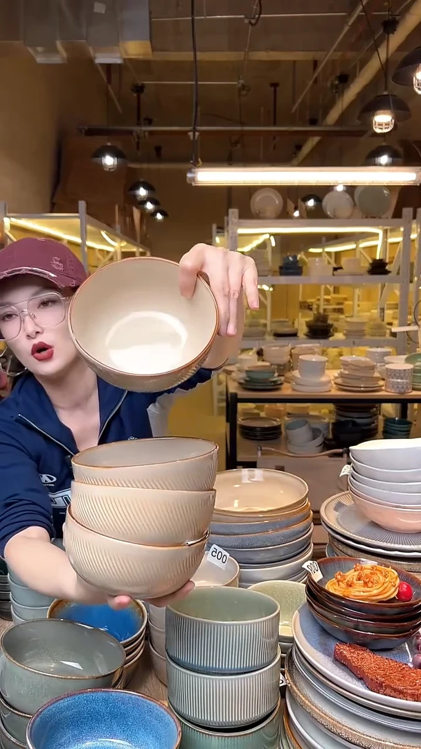 瓷42外贸尾货高温釉下彩陶瓷餐具默认微瑕