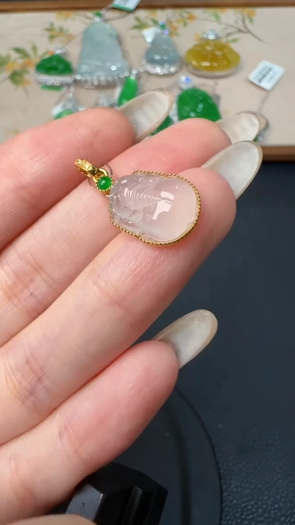 【闪购商品】翡翠吊坠(不含链)18K金镶嵌6