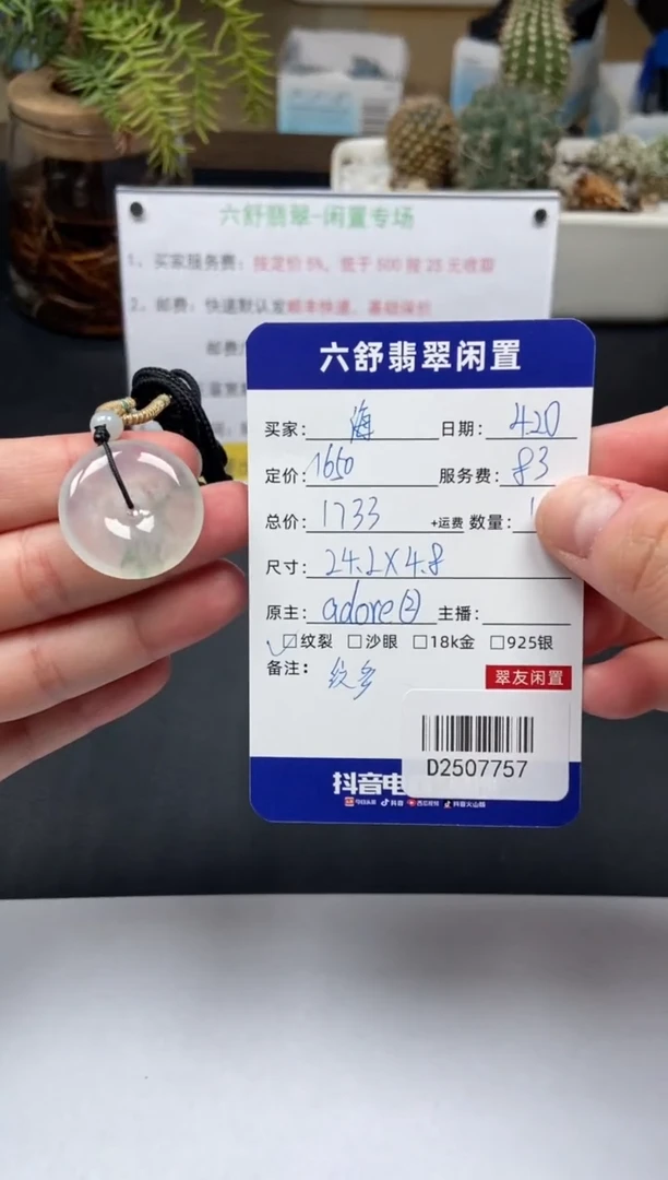 翡翠未镶嵌颈饰D2507757